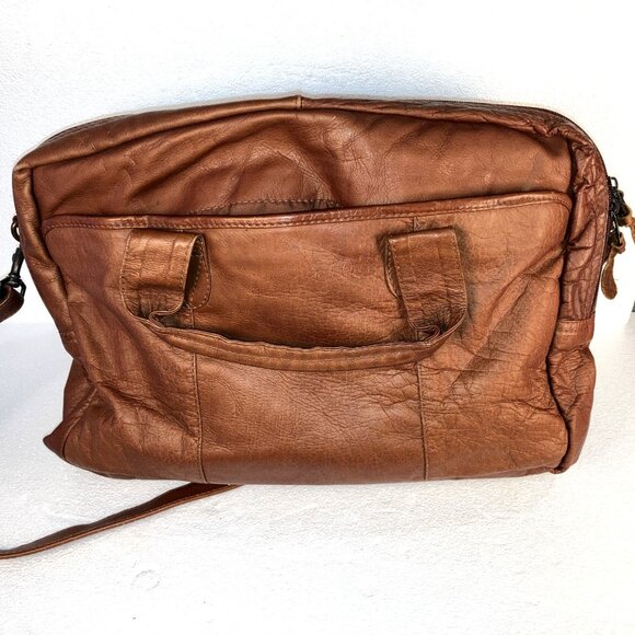 Men's Leather Crossbody Bag Vintage Shoulder Bag Casual Medium Messenger Pack - Picture 3 of 9